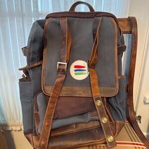 Kodiak Leather Co. The Bucket List Backpack Large Hiking Camping Bag Navy Blue